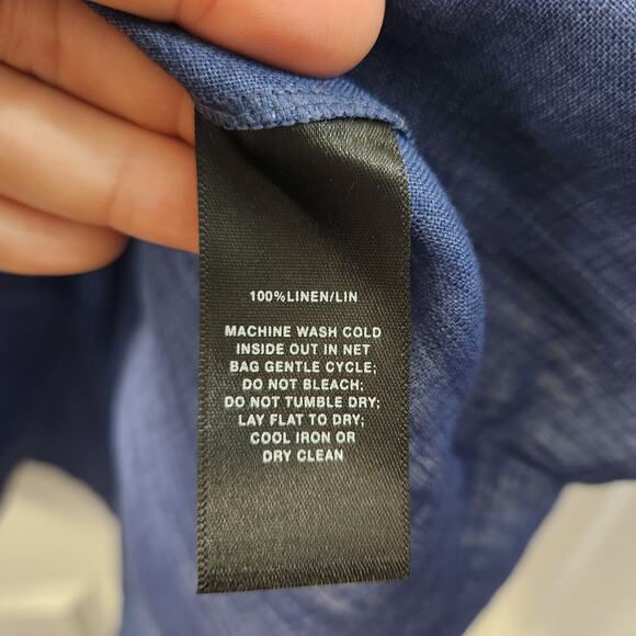 Lafayette 148 New York Linen Tunic Top S Padded Shoulders Quiet Luxury Classic - Picture 5 of 8